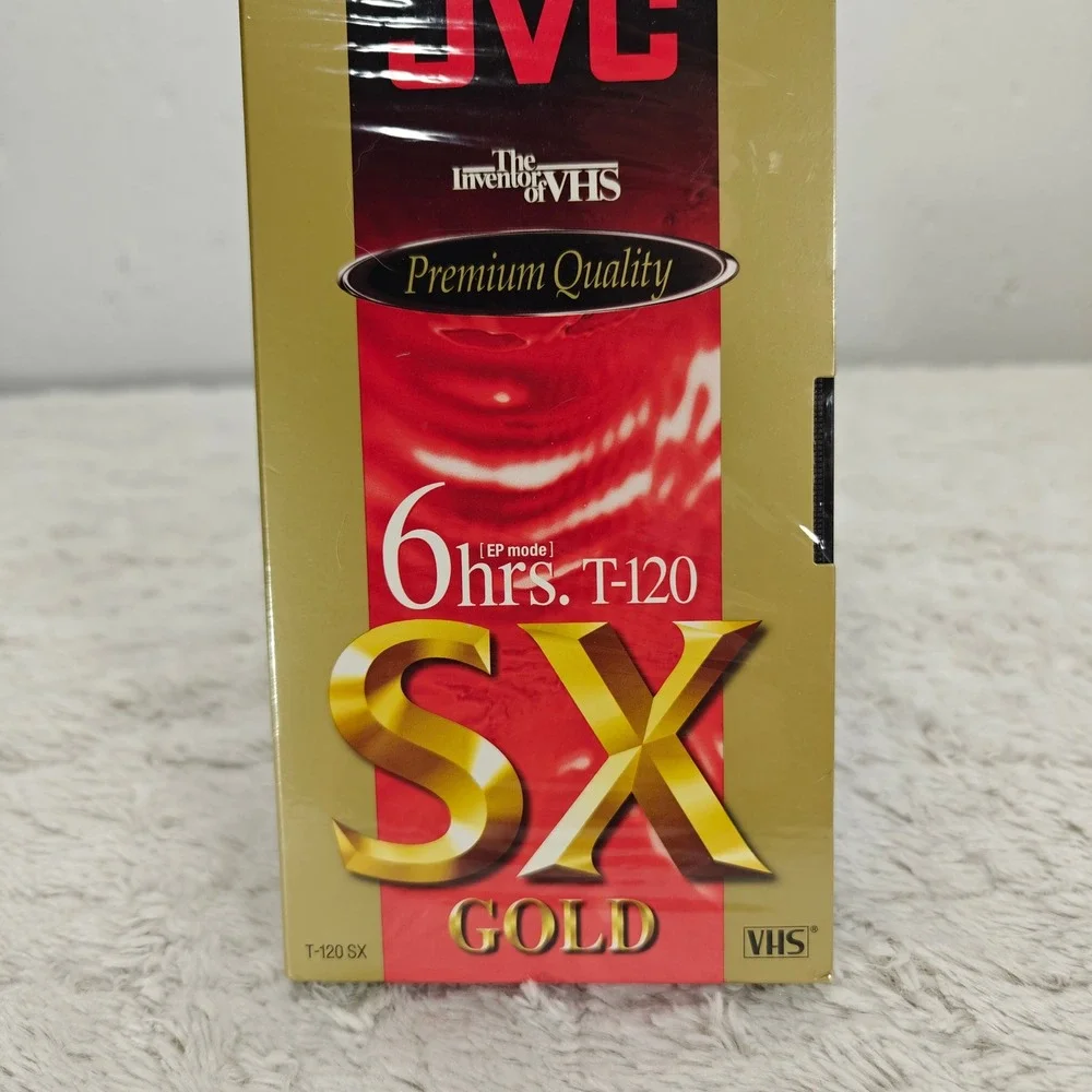 JVC SX Gold Premium Quality T-120 VHS‎ Tapes Factory Sealed Lot of 5 EP 6 Hours